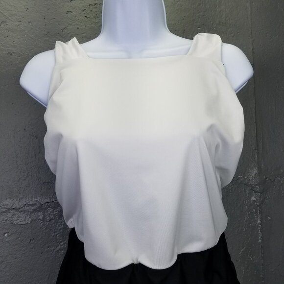 Hackwith Design House Bathing Suit Plus +1 US 14 One Piece Black White Swimsuit - Picture 2 of 11